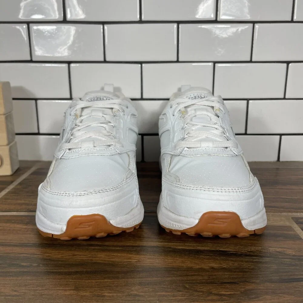 Skechers Go Run Consistent Broad Spectrum Shoes Womens 7 White Leather Sneakers